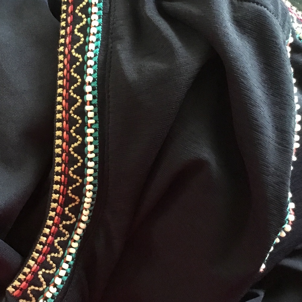 Maurices Navy Maxi Dress Embroidered Beaded Detail - Picture 6 of 9